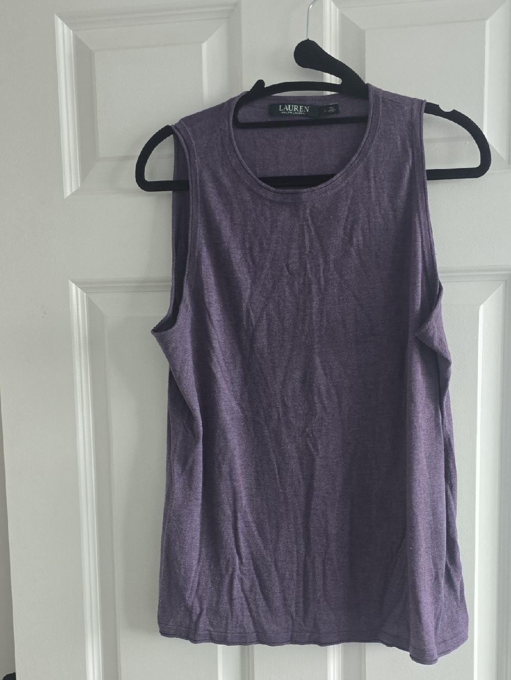 Lauren Ralph Lauren Purple Silk  Sleeveless Knit Tank
